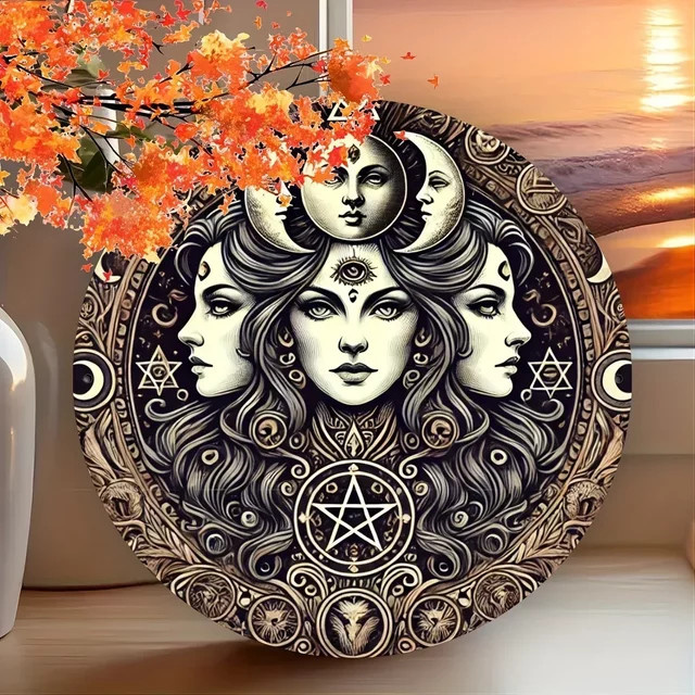 Potdemiel Retro Hekate Witchcraft Wanddekoration aus Metall in Multicolour, Durchmesser: 20 cm - Bild 1