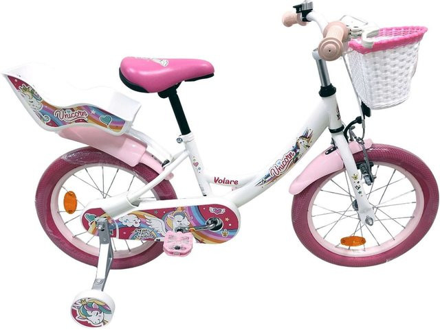 Volare Unicorn Kinderfahrrad, 16 Zoll, weiß - Bild 1