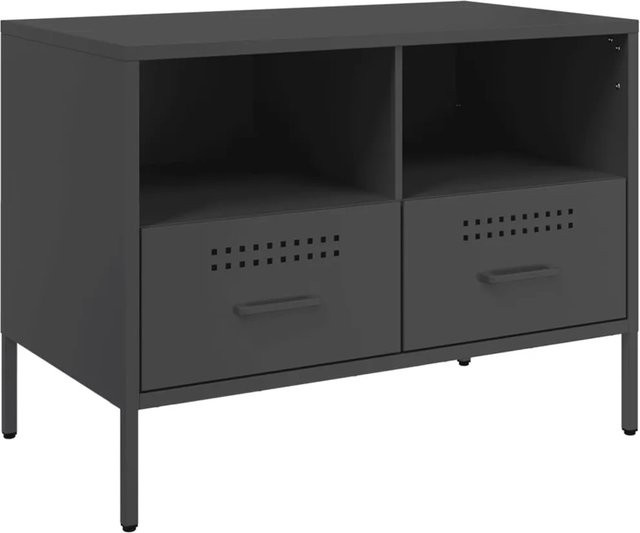 vidaXL TV-Schrank aus Metall in Schwarz im Industrial-Design, B/T/H: 68 x 39 x 50,5 cm - Bild 1
