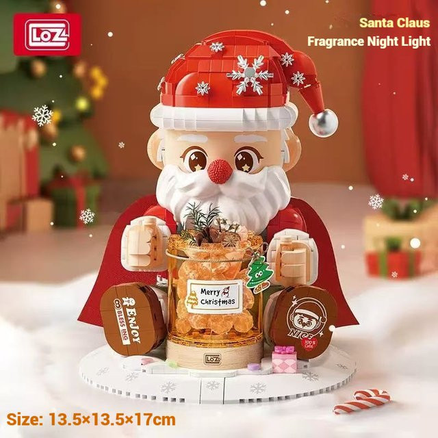 LOZ Mini Bricks Weihnachtsmann mit Champagner als Bastelset und Desktop-Ornament in Mehrfarbig - Bild 1