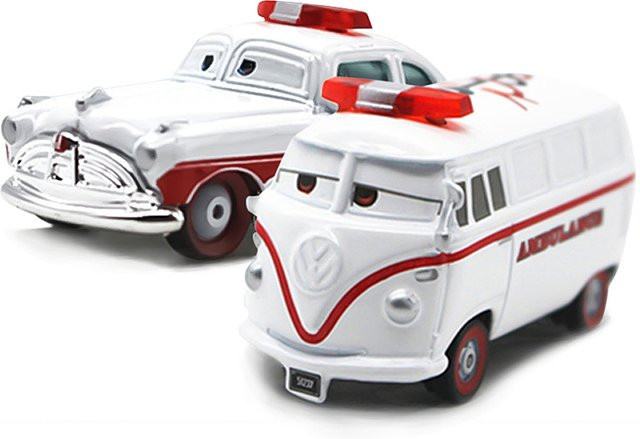 TAKARA TOMY Disney Pixar Cars White DocHudson und White Fillmore, Druckguss-Spielzeugautomodell, Maßstab 1:55, 2-teiliges Set - Bild 1