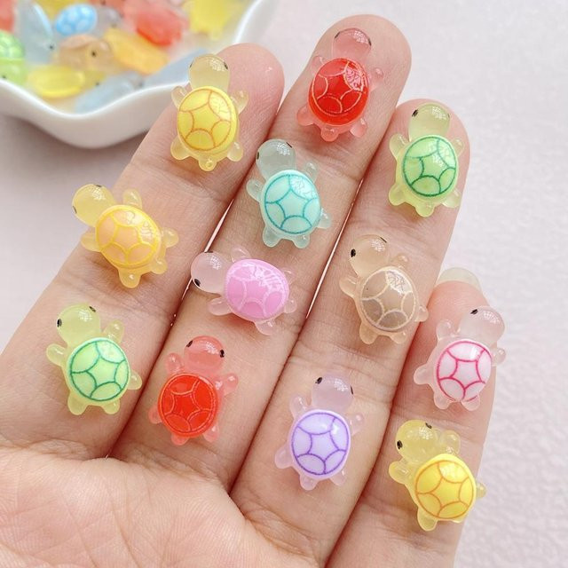 Binchi Nagelkunst Schildkröte Harz-Anhänger, 30 Stück, Glänzend - Bild 1