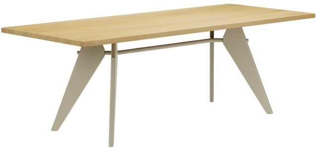 Vitra Em Table in Braun mit rechteckiger Form und Trestle-Gestell - Bild 1