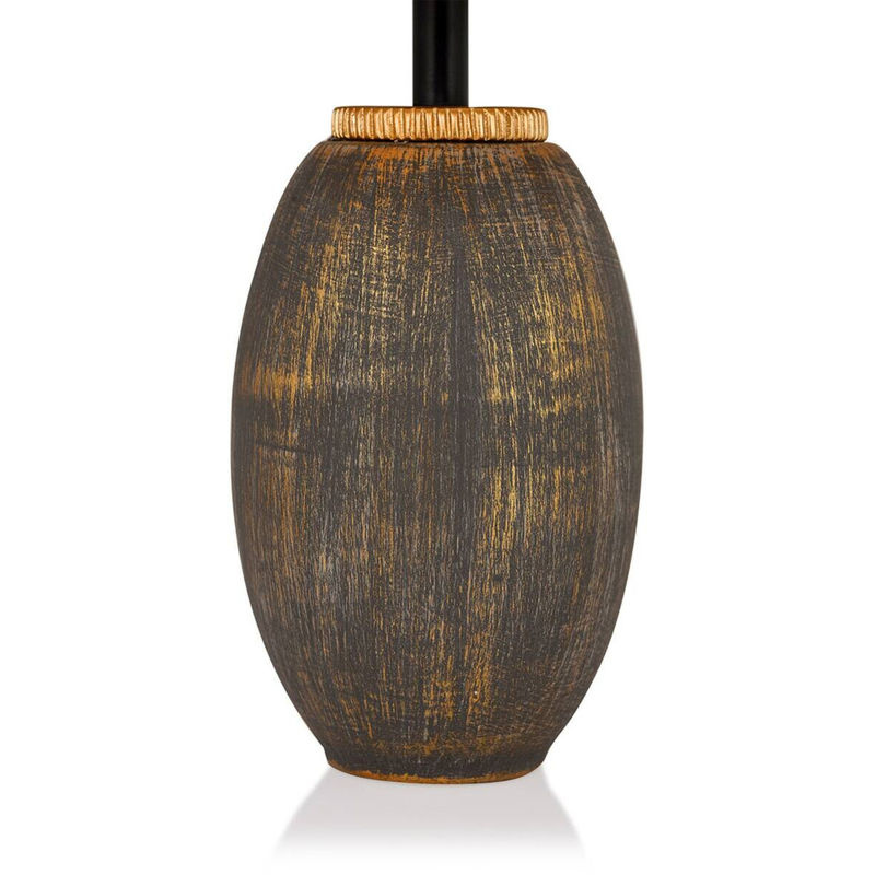 Opviq Tischleuchte aus Keramik und Stoff in Braun und Gold, B/T/H: 30 x 30 x 46 cm, E27 - Bild 2