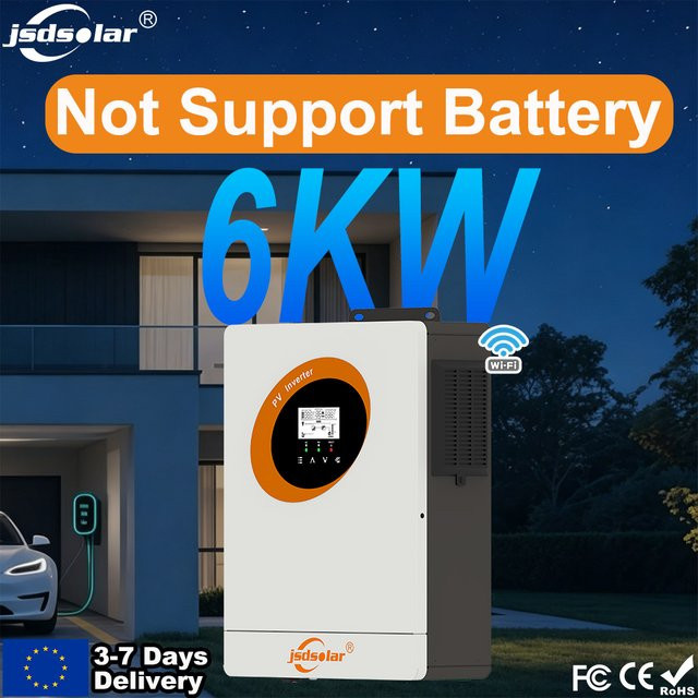 Jsdsolar 6000W Off-Grid PV-Wechselrichter mit MPPT, 230V Reiner Sinus-Wechselrichter, 2x DC PV-Eingang 60V-450V, Weiß, mit WLAN-Funktion - Bild 1