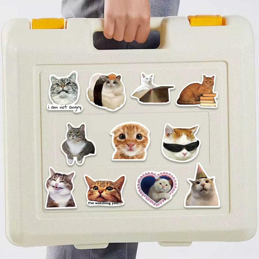 50 Stück Lustige Katze Meme Aufkleber in Multicolour zur Dekoration von Tagebuch, Kühlschrank und Rucksack - Bild 3