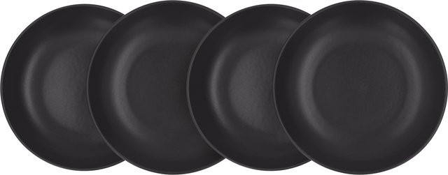 SILVERCREST Porzellan Speiseteller und Suppenteller-Set, 4-teilig, schwarz - Bild 1