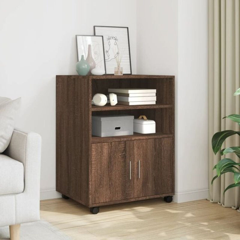 Rollschrank vidaxl in Braun Eichen-Optik mit Drehtüren, B/T/H: 60 x 48 x 81 cm - Bild 1