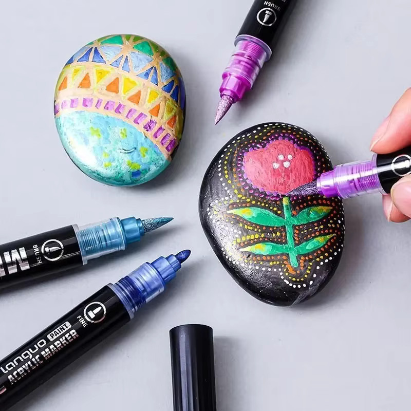 Languo Acrylmarker Set mit zwei Spitzen in Multicolor für Doodle und kreative Gestaltung - Bild 4
