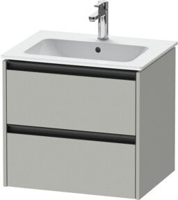 Duravit Waschtischunterschrank Ketho.2 in Betongrau mit 2 Schubladen, wandhängend, B: 61 cm, T: 48 cm, H: 55 cm - Bild 1