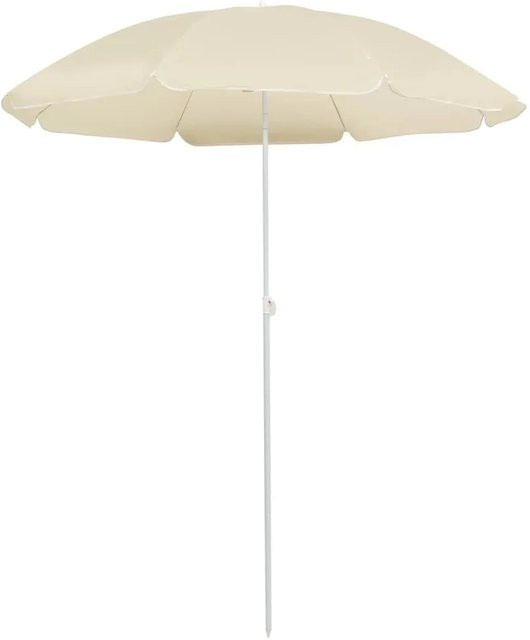 vidaXL Sonnenschirm mit Stahlmast und Polyesterbespannung in Sandfarbe, Durchmesser: 180 cm - Bild 1