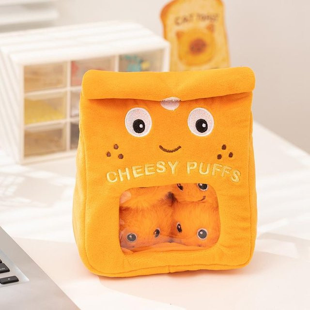 Süßer Käse-Snack-Beutel Plüschtier, Orange, 18cm - Bild 1