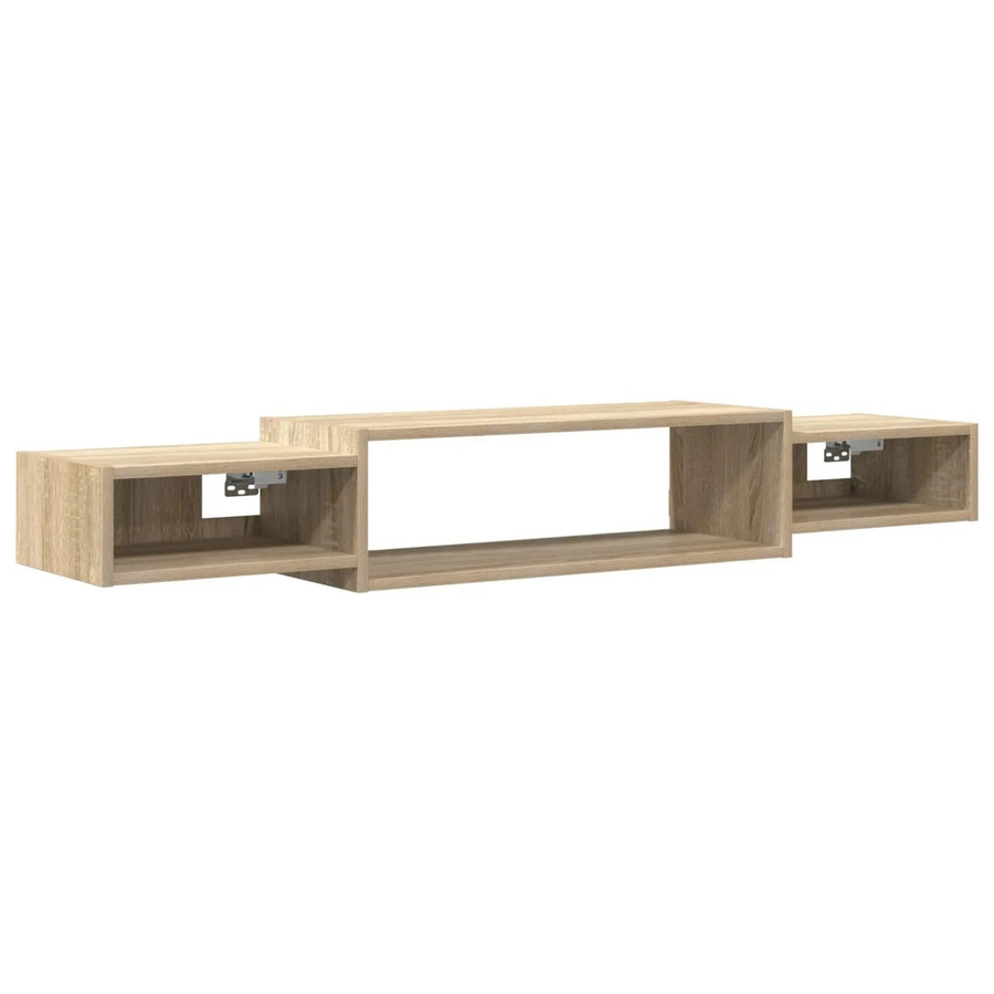vidaXL Wandmontierter TV-Schrank in Sonoma-Eiche, Modernes TV-Board für das Wohnzimmer, Farbe: Beige/Braun, B/T/H: 140 x 28 x 21 cm - Bild 2