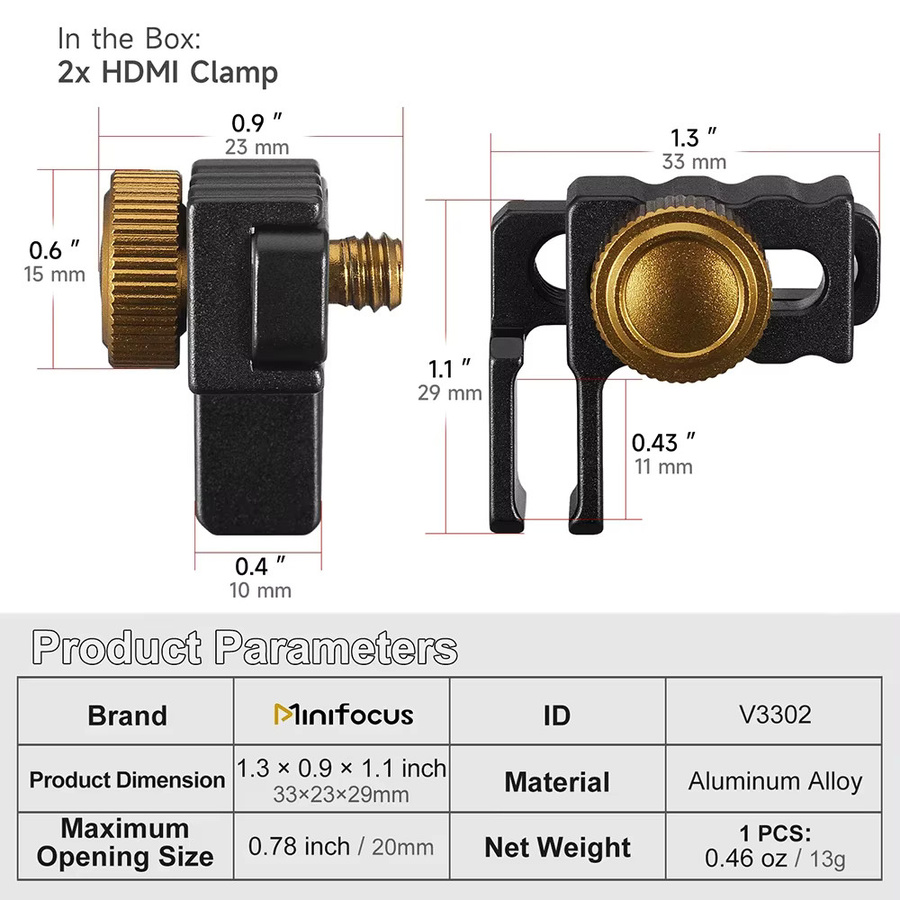 MINIFOCUS Mini-Tether-Clip für DSLR-Kameras in Schwarz als USB-Kabelschutz für Stativ-Schnellwechselplatten - Bild 4