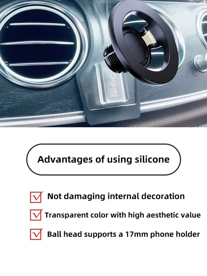 TEEQ Magnetische Auto-Telefonhalterung mit kabellosem MagSafe-Ladegerät für Mercedes-Benz E-Klasse E250 E300 E350 (2017-2023), Schwarz - Bild 3