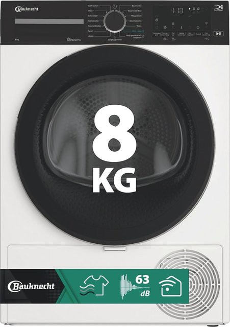 Bauknecht Wärmepumpentrockner BT 85C WBS in Weiß mit 8,0 kg Fassungsvermögen, App-Steuerung und WiFi - Bild 1