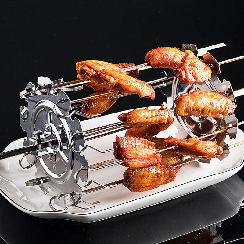 TOMTOP JMS Rotisserie Spieße aus Edelstahl in Silber für BBQ und Kebab - Bild 8