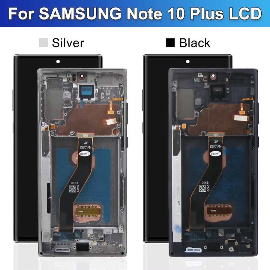 Samsung Note 10 Plus Amoled LCD-Display mit Touchscreen und Rahmen in Silber für N975 N9750 - Bild 2
