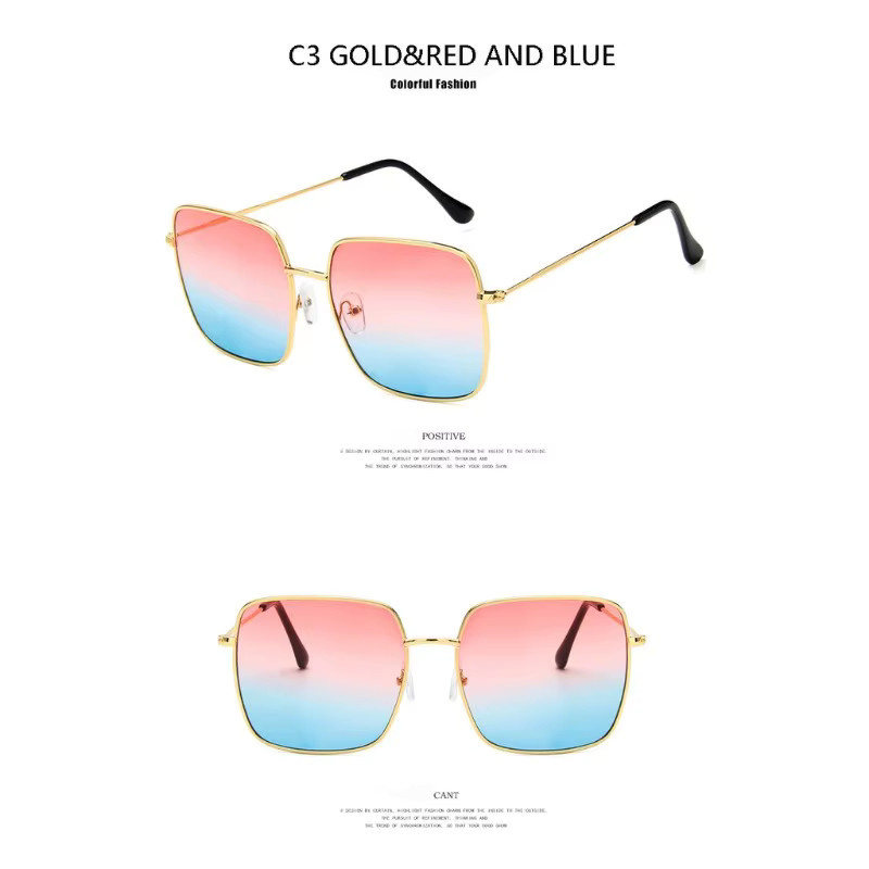 Samjune Sonnenbrille, quadratisch, Metall, Vollrand, Damen - Bild 2