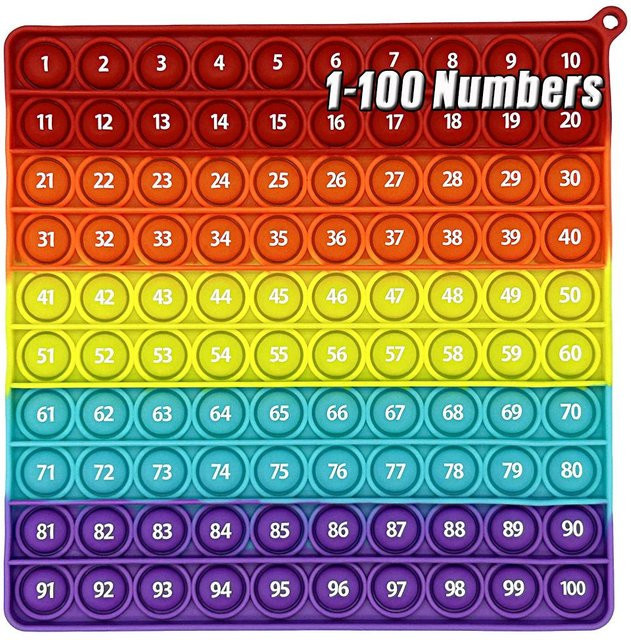 Kidsly Pop Toys Silikon Popping Mat, Lernspielzeug, 1-100 Zahlen Lernen Mathematik Zählspiele - Bild 1