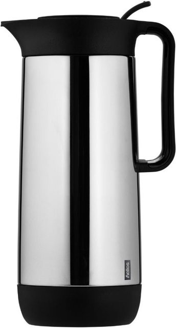 Helios Isolierkanne Contur Push poliert silber rund 1 l, Höhe: 28,3 cm - Bild 1