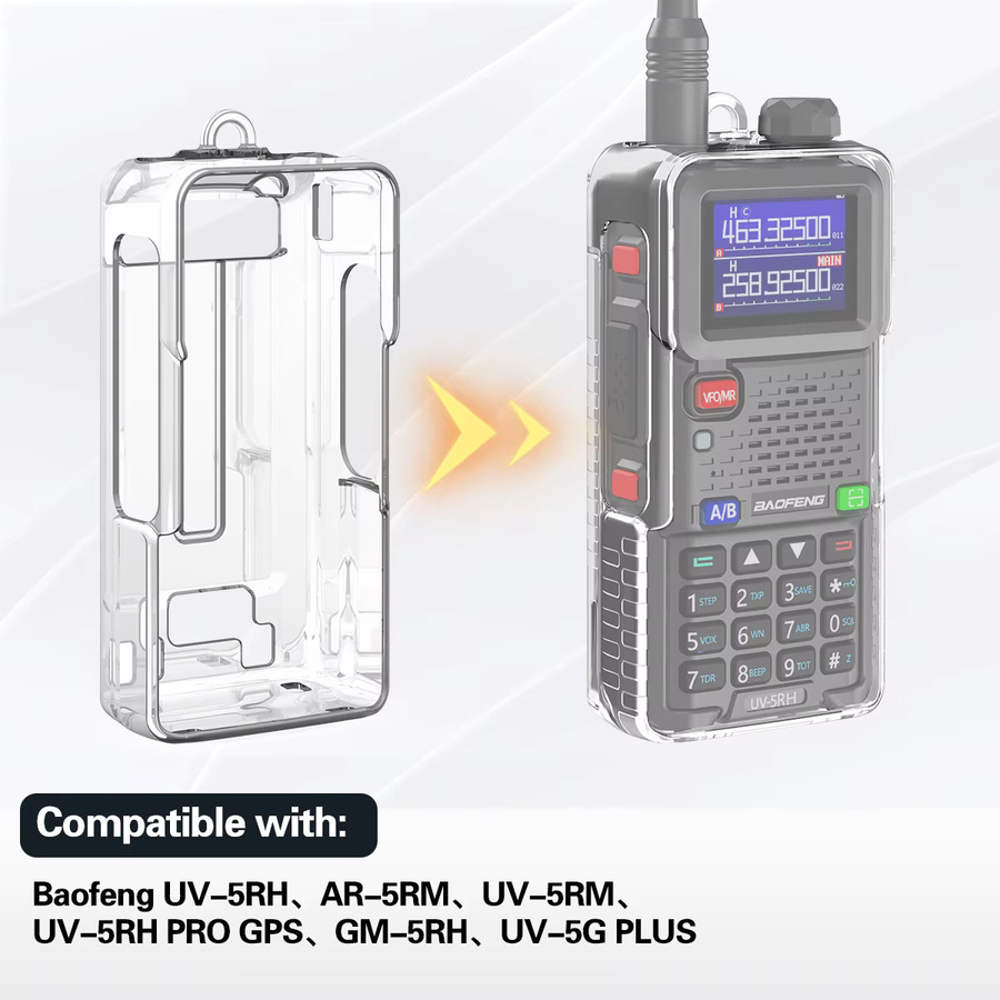ABBREE Walkie-Talkie-Schutzhülle aus transparentem TPU für Baofeng UV-5RH AR-5RM 5RH Pro GPS - Bild 3