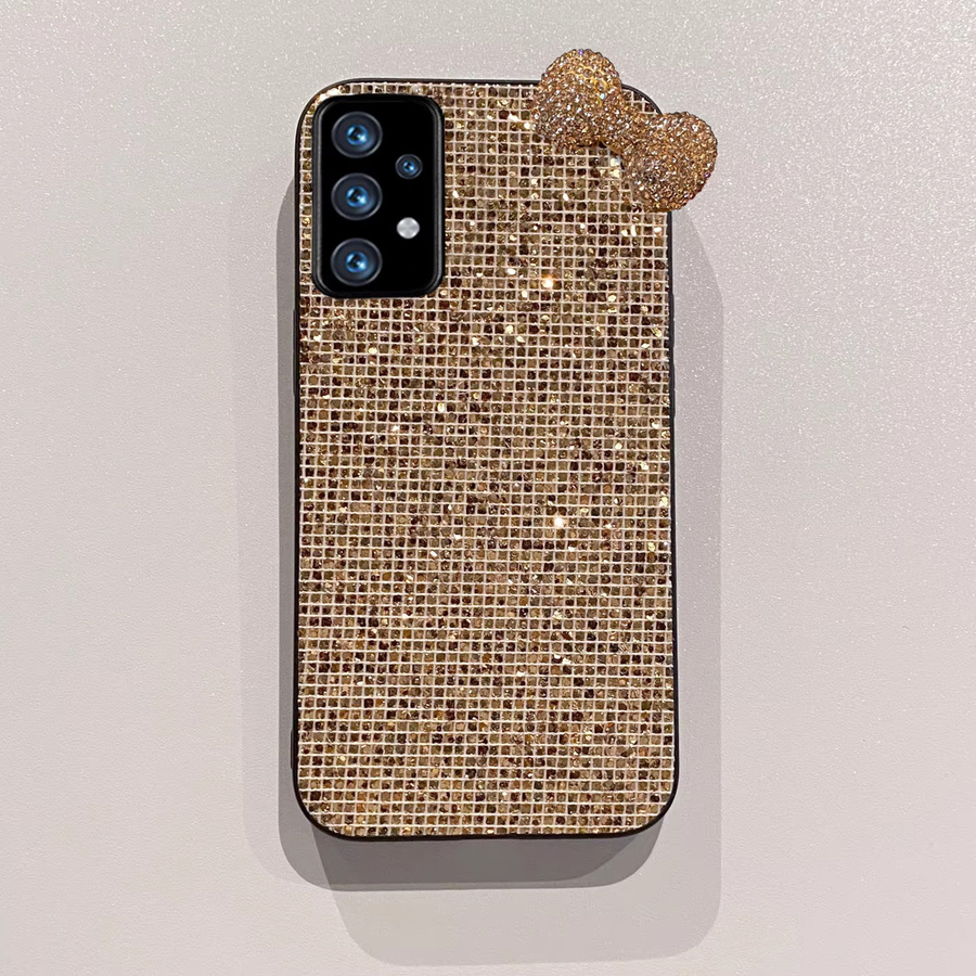 Luxus Shiny 3D Diamant Bowknot Bling Handyhülle für Samsung Galaxy A14 A15 A16 A35 A36 S25 S24 S23 S22 Plus FE Ultra Soft Shell in Gold - Bild 2