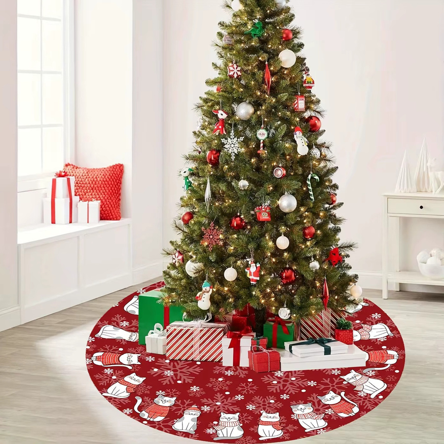 VIKAMA Weihnachtsbaum Kleid mit süßem Cartoon Katze Design zur Urlaubsdekoration - Bild 2