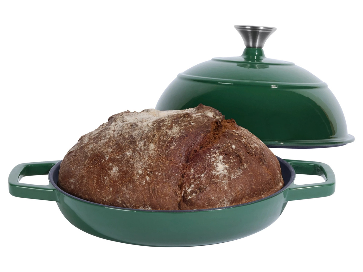SILVERCREST Premium-Gusseisenbrottopf rund, grün, emailliert - Bild 3