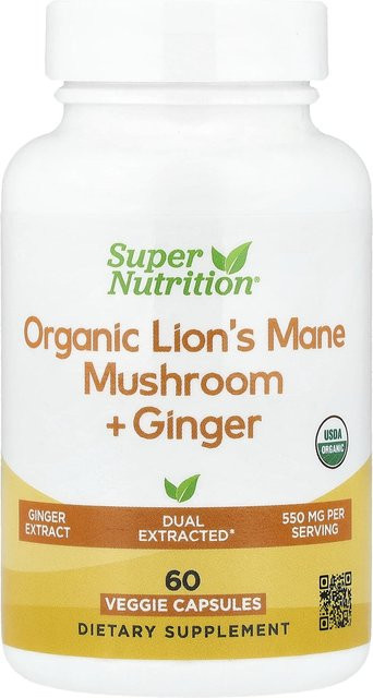 Super Nutrition Kapseln, Bio-Hirschgeweihpilz + Ingwer, 60 Stück - Bild 1