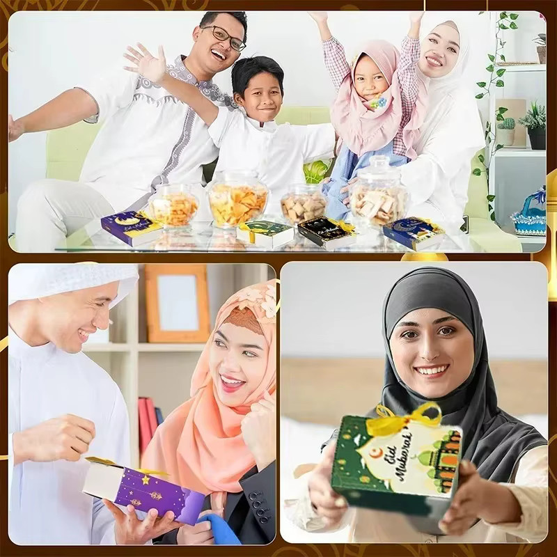 Ramadan-Geschenkbox mit goldenem Band für Eid Mubarak Feiern in Gold, Schwarz und Multicolour aus Papier - Bild 3