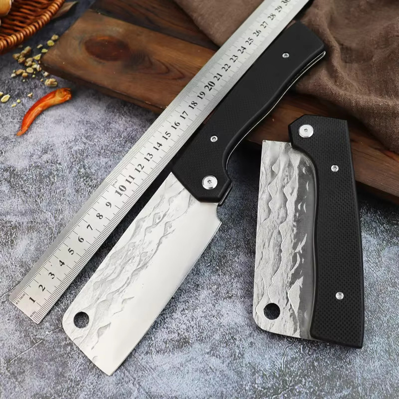 GuanQi Allzweck-Klappmesser mit schwarzem G10-Griff und 22 cm Klinge für Fleisch, Obst und Fisch - Bild 2