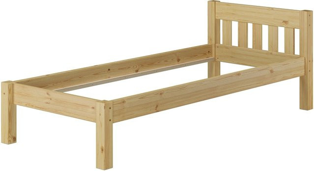Erst-Holz Einzelbett Modell 38 aus Massiv Kiefer als Futonbett im skandinavischen Design, Farbe Beige/Braun, B/T/H: 100 x 200 x 70 cm - Bild 1