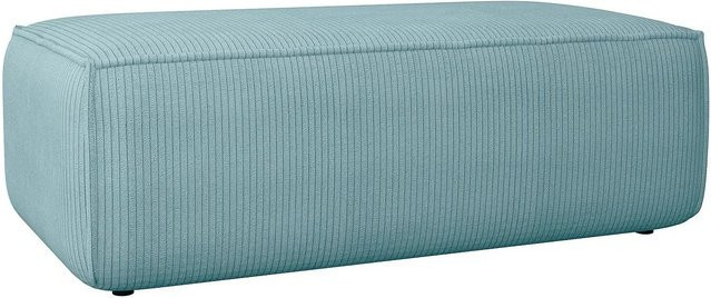 Sitzhocker Amelia Vente-unique in Türkisblau mit Cord-Bezug, Durchmesser: 102 cm - Bild 1