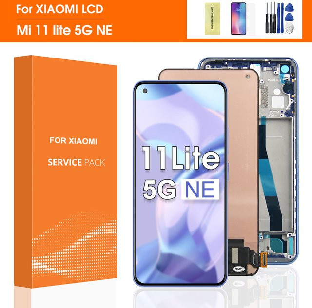 Xiaomi Mi 11 Lite 5G Ersatzdisplay mit Rahmen und Digitizer-Baugruppe 6,55 Zoll - Bild 1
