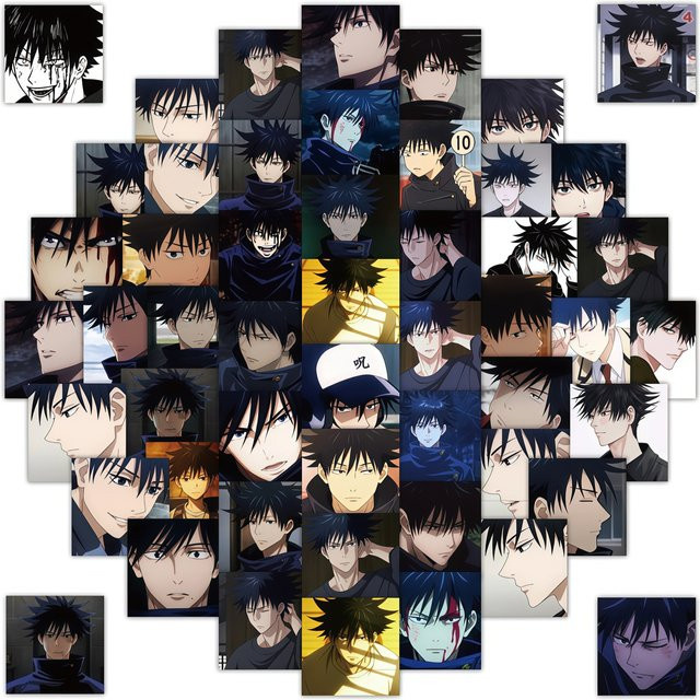 59 Stück Jujutsu Kaisen Megumi Fushiguro Sticker Set von Bandai in Multicolour für Laptop, Handyhülle und Planer - Bild 1