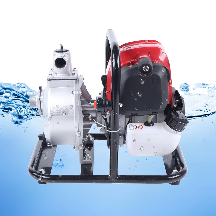 Tragbare 4-Takt-Wassertransferpumpe für Benzinmotoren, einzylinderig und luftgekühlt, Farbe: Rot - Bild 2