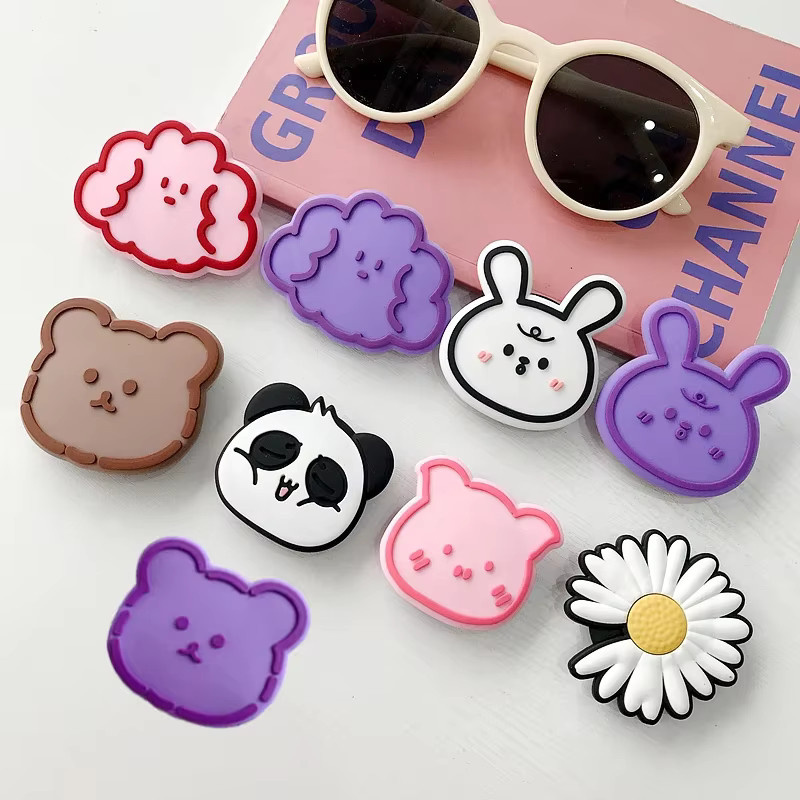 OLPAY Griptok Handyhalterung mit niedlichem Cartoon-Bär im Anime-Design, zusammenklappbarer Fingerring und Ständer für dein iPhone 15, Multicolour - Bild 2