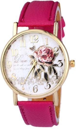 majieni Armbanduhr Damen, Quarz, Roségold, Leder, rund - Bild 1