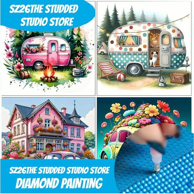 The StuddedCar Diamantgemälde Landschaft als 5D Diamant Mosaik Kreuzstich Komplettset zur Wanddekoration in Multicolor - Bild 1