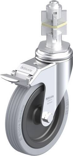Blickle Lenkrolle LKRA-VPA 125G-11-FI-E17 mit Feststeller in Grau und Schwarz, Rad-Durchmesser: 125 mm, Tragfähigkeit: 100 kg - Bild 1