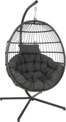 SUNGÖRL Hängekorb Lounge-Stuhl in Grau mit Metallrahmen für Garten und Balkon, B/H/T: 152 x 198 x 117 cm - Bild 1