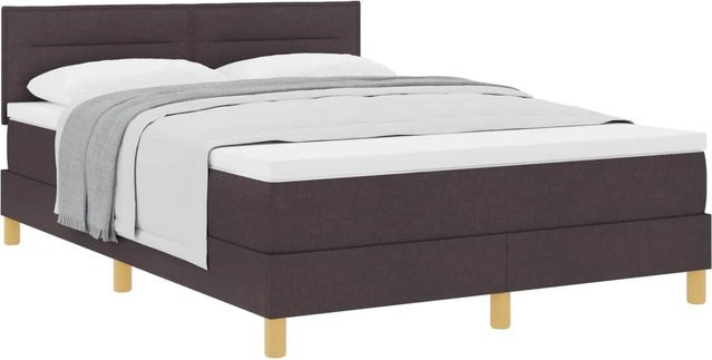 vidaXL Boxspringbett mit Matratze in Dunkelbraun, Hybridbett mit Taschenfederkern, B/T/H: 160 x 200 x 280 cm - Bild 1