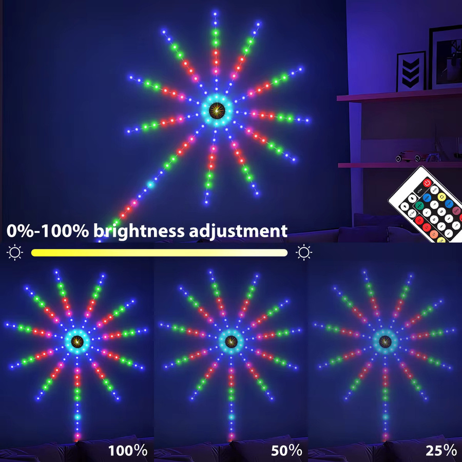 OSIDEN RGB Feuerwerk LED Streifen mit Bluetooth, Fernbedienung und Sprachsteuerung, USB 5V, Multicolour, ideale Weihnachtsdekoration für dein Schlafzimmer - Bild 2