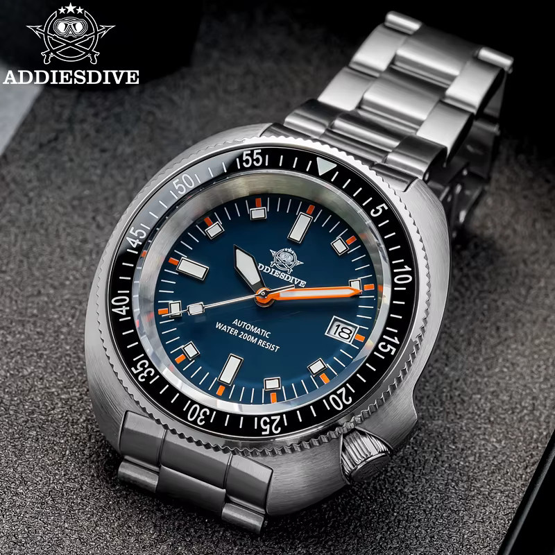 ADDIESDIVE Armbanduhr, Automatik, Edelstahl, Blau, Saphirglas, Herren - Bild 4