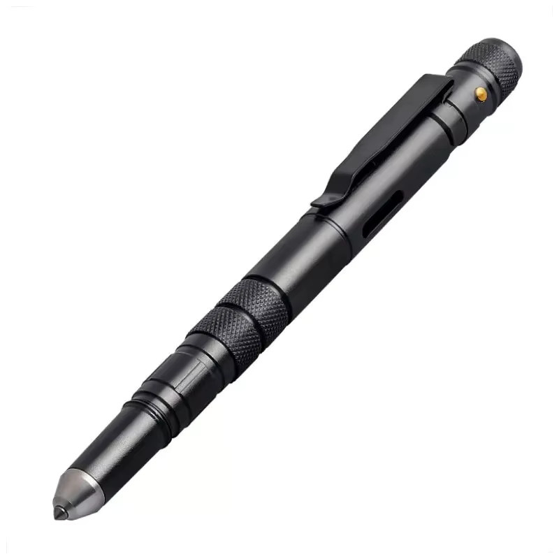 ELESESAFE 4-in-1 EDC Taktischer Stift mit Taschenlampe, Glasbrecher und Flaschenöffner in Schwarz oder Grau - Bild 2