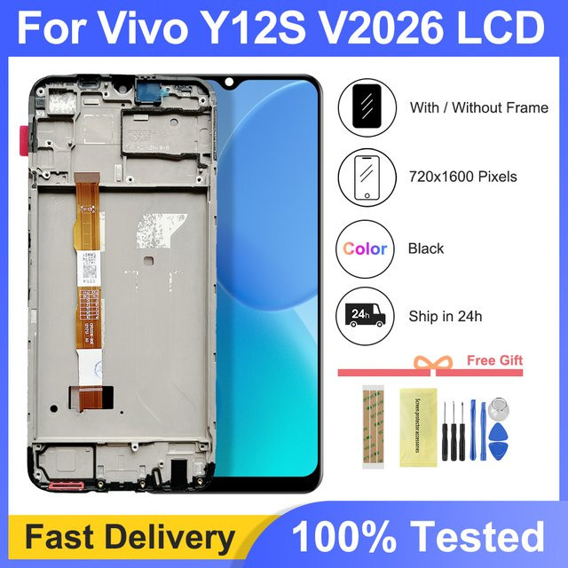 Vivo Y12s Ersatz LCD-Display mit Touchscreen in Schwarz, 6.51 Zoll - Bild 1