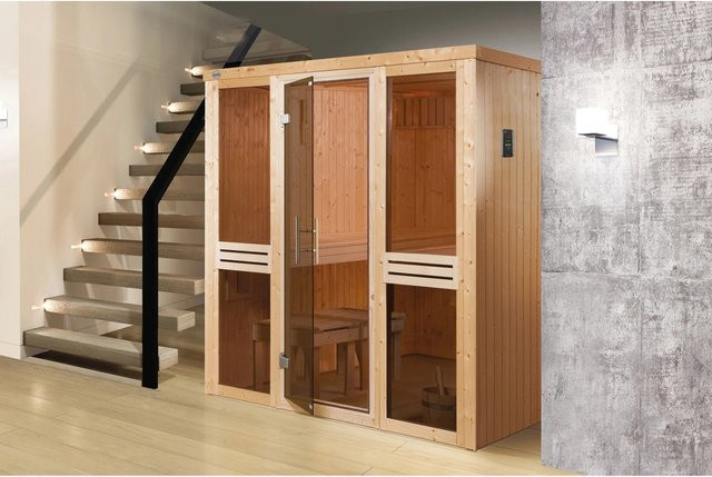 WEKA Elementsauna Kaarina 2 aus Fichtenholz in Beige mit Fenster, B/T/H: 177 x 199 x 194 cm - Bild 1