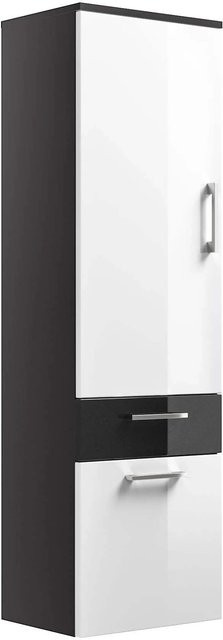 Posseik Bad-Hochschrank Rima Anthrazit mit Soft-Close-Türen und internen Regalen, Breite: 40 cm, Höhe: 134,5 cm - Bild 1