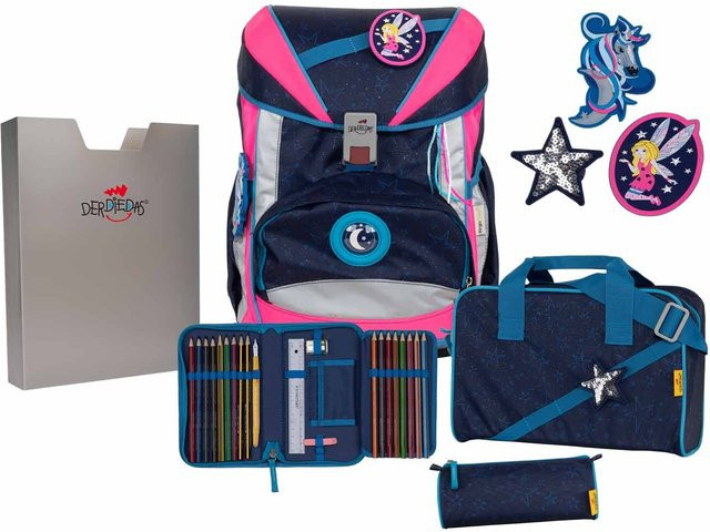 DerDieDas ErgoFlex Schulranzen-Set, 5-teilig mit Sporttasche, Farbe: Blue Fairy - Bild 1
